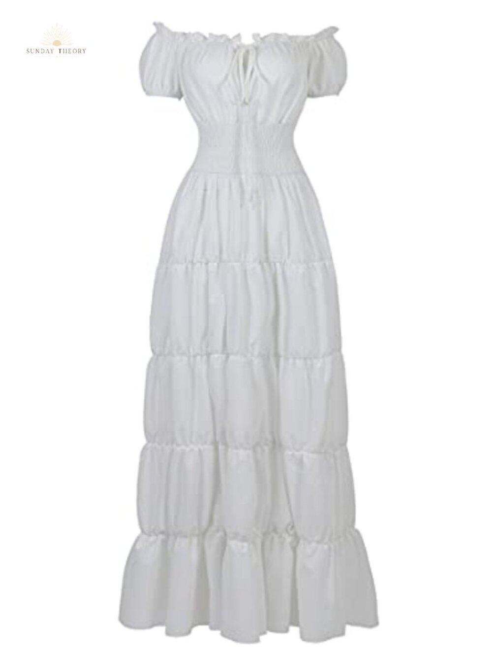 Womens Renaissance Peasant Maxi Dress Off Shoulder Medieval Costume